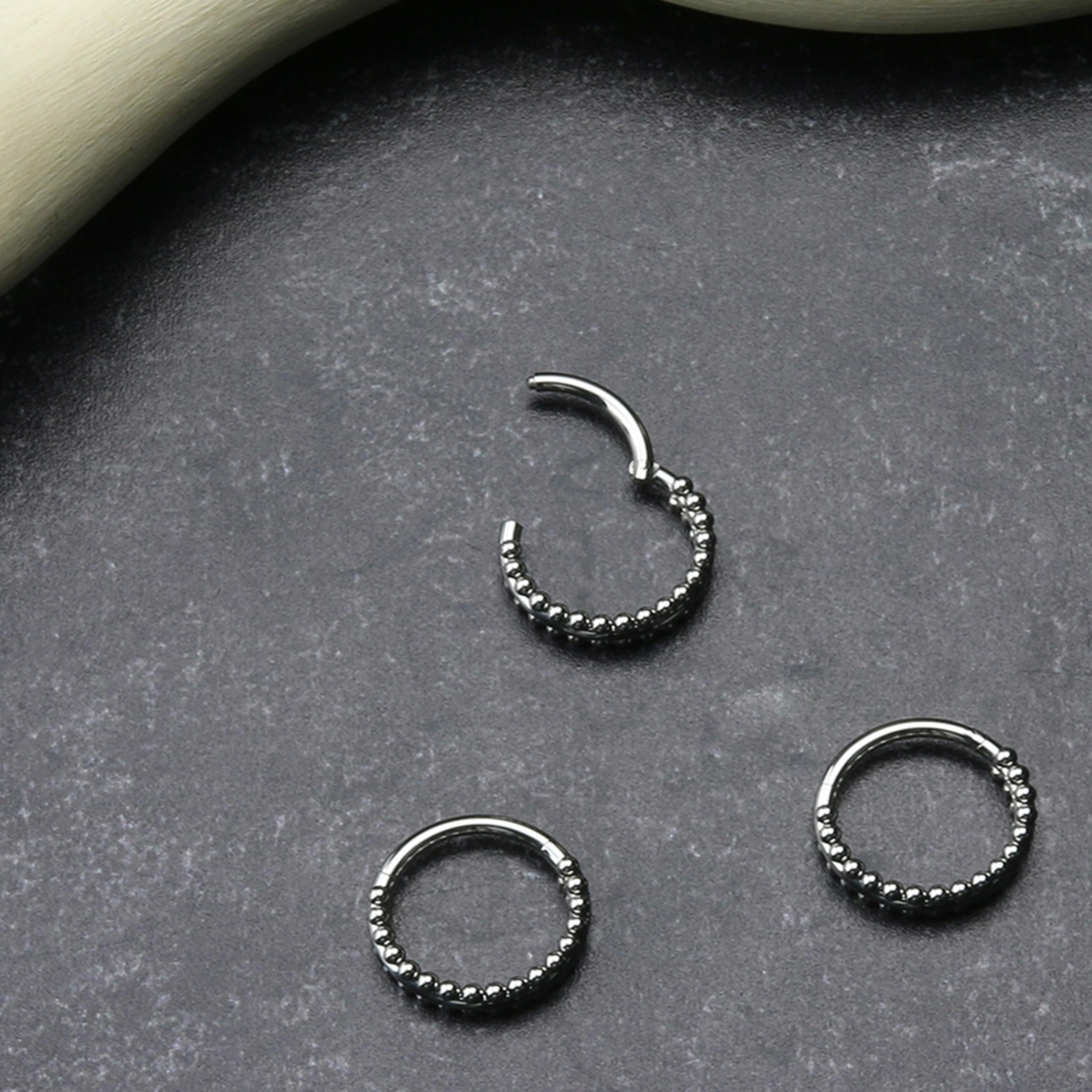 Double Sided Bead Hinged Segment Ring