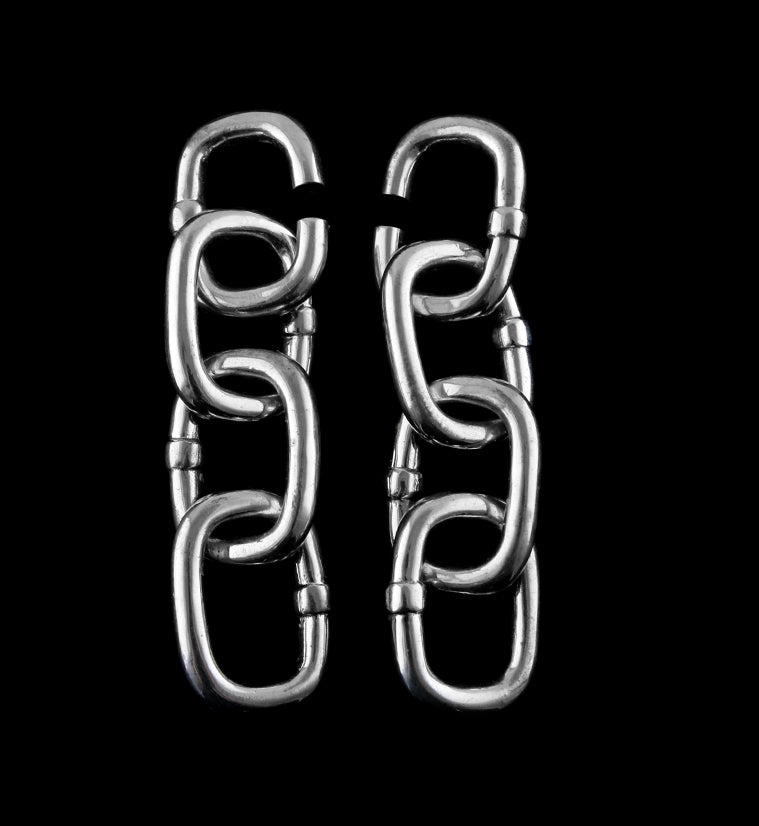 OG Chain Link White Brass Ear Weights