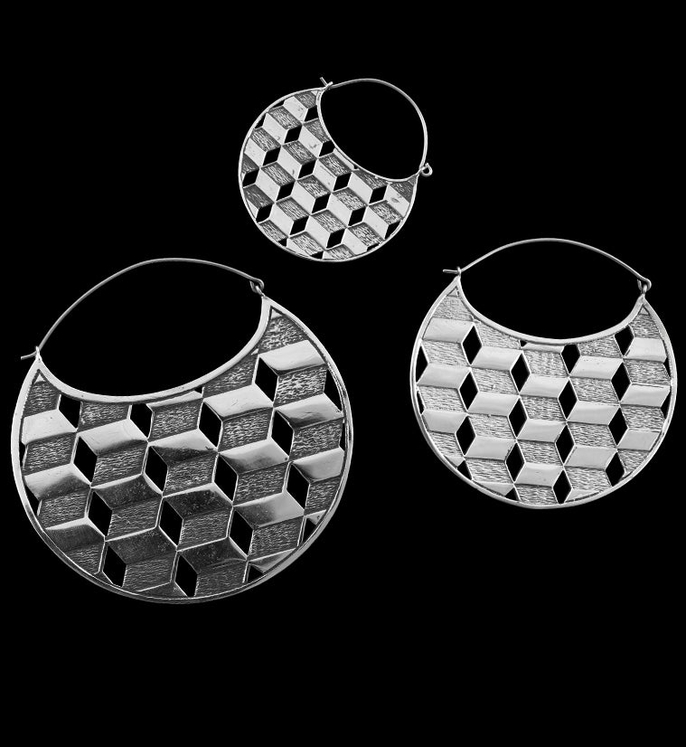 Silver Chamber Titanium Hangers / Earrings