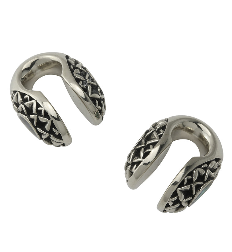 Crux Abalone Keyhole White Brass Ear Weights