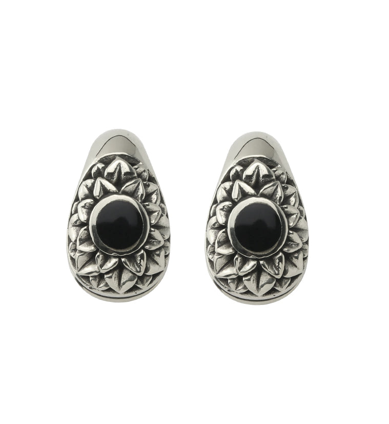 Crux Black Resin Keyhole White Brass Ear Weights