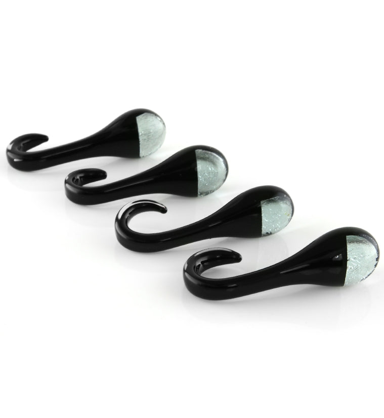 Silver Drip Glass Ear Weights