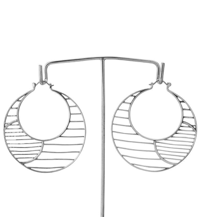 Silver Eclipse Titanium Hangers - Earrings