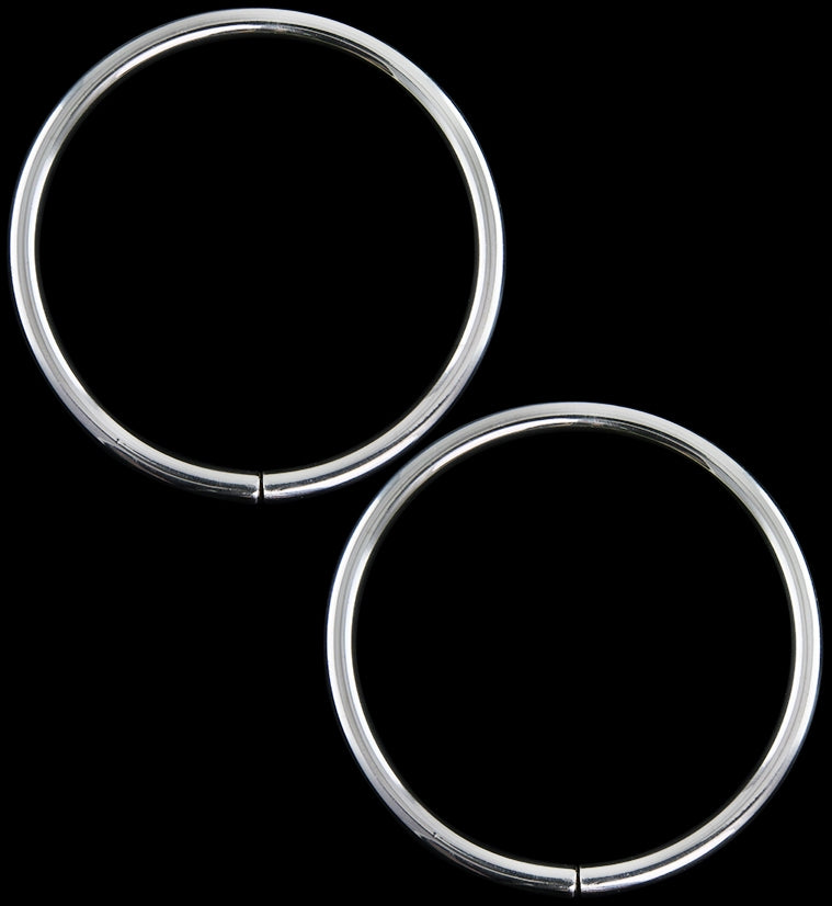 Fierce XL White Brass Hoops