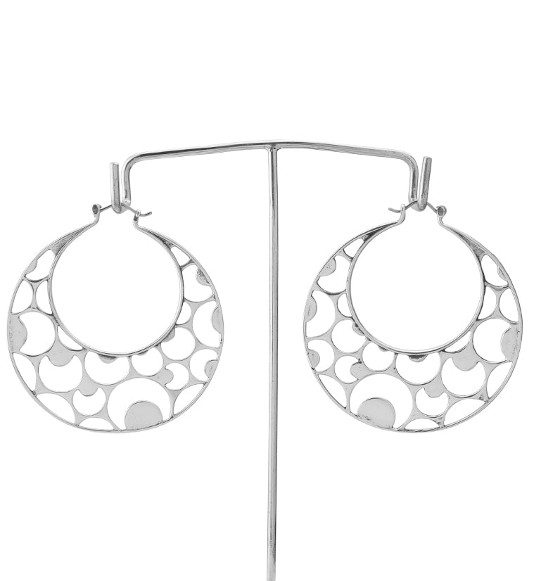 Silver Half Moon Titanium Hangers - Earrings