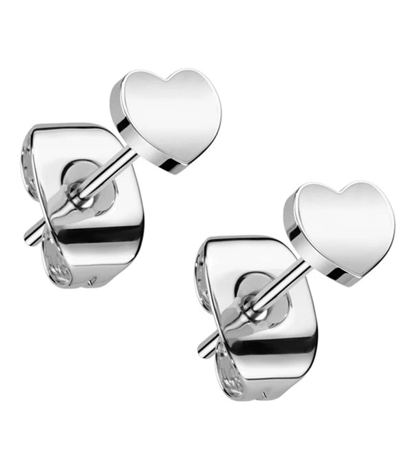 Heart Titanium Stud Earrings