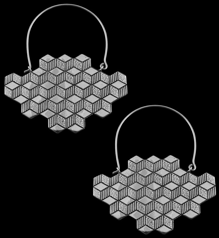 Silver Hedron Titanium Hangers / Earrings