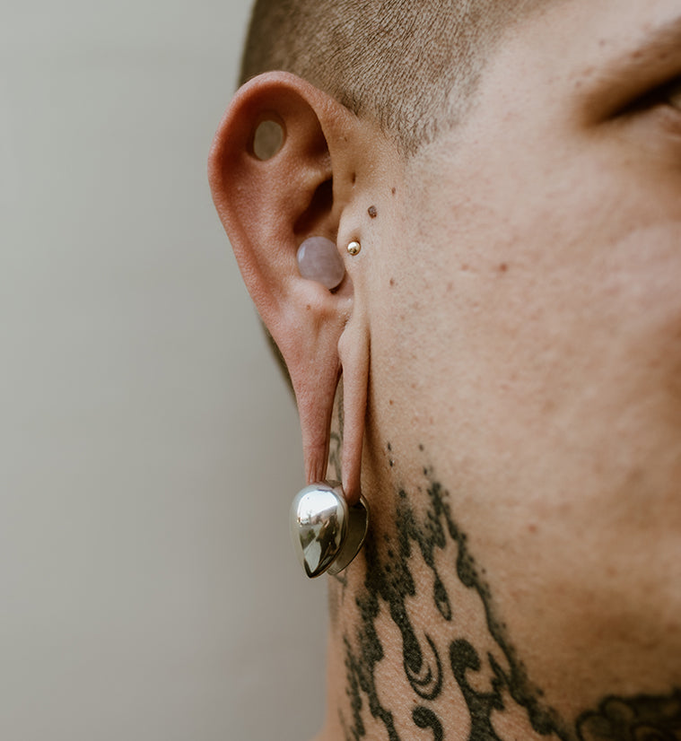 Small White Brass Knuckle Ear Weights