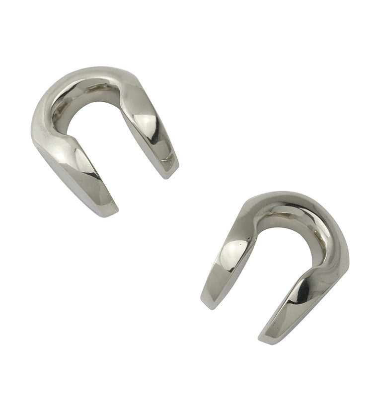 MOP Keyhole White Brass Ear Weights