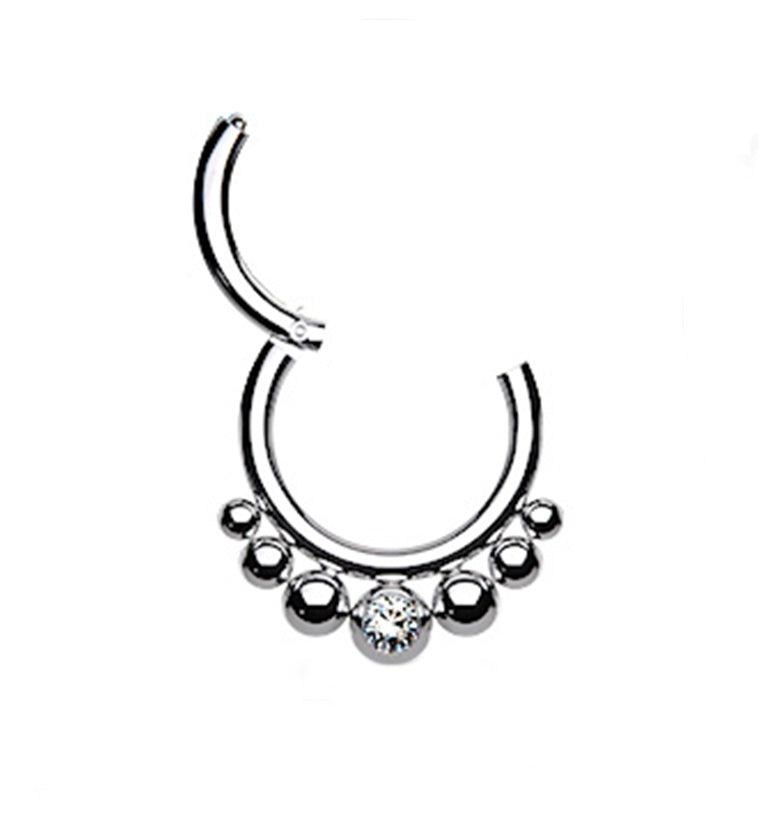 Gold PVD Beaded Snippet Hinged Segment Ring