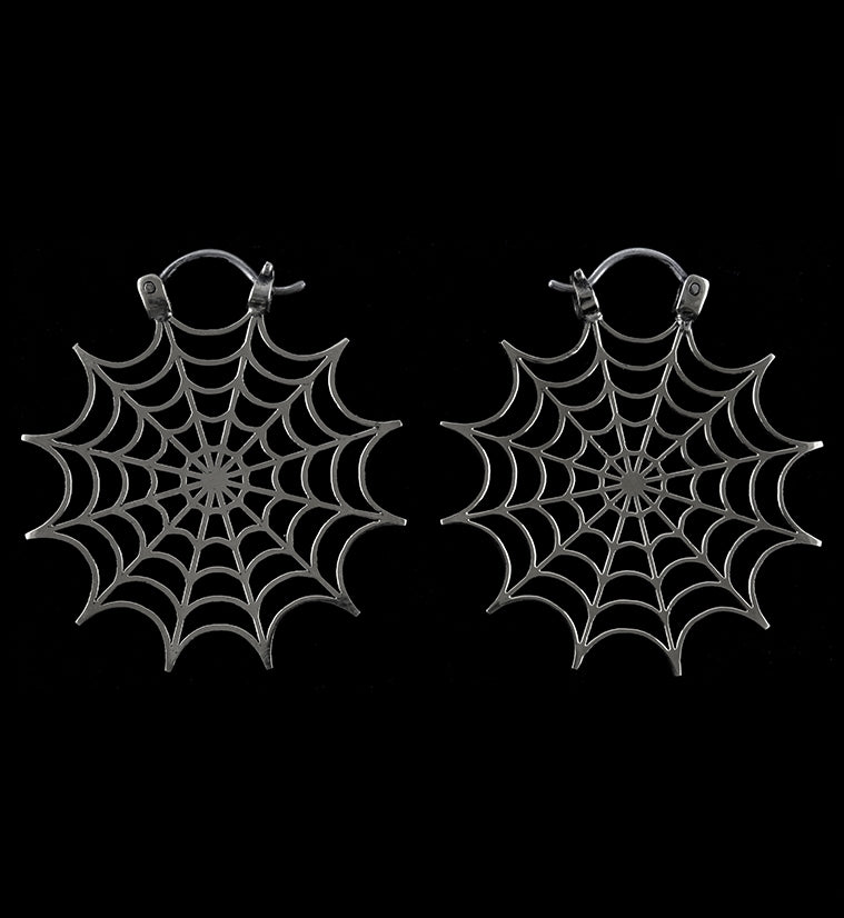 Spider Web White Brass Ear Weights