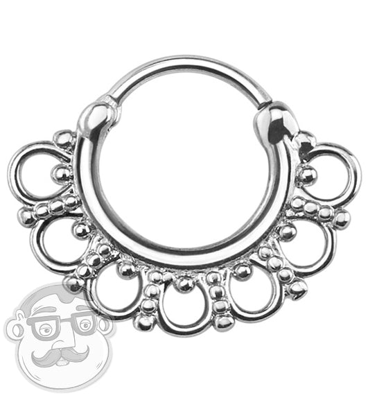 16G Stainless Steel Tribal Fan Septum Clicker