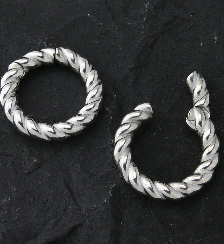 Twist Stainless Steel Hinged Ear Weights