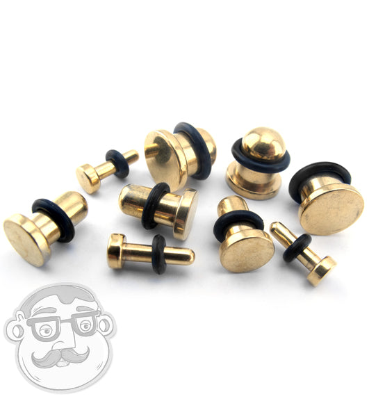 Simple Single Flare IP Gold Steel Plugs