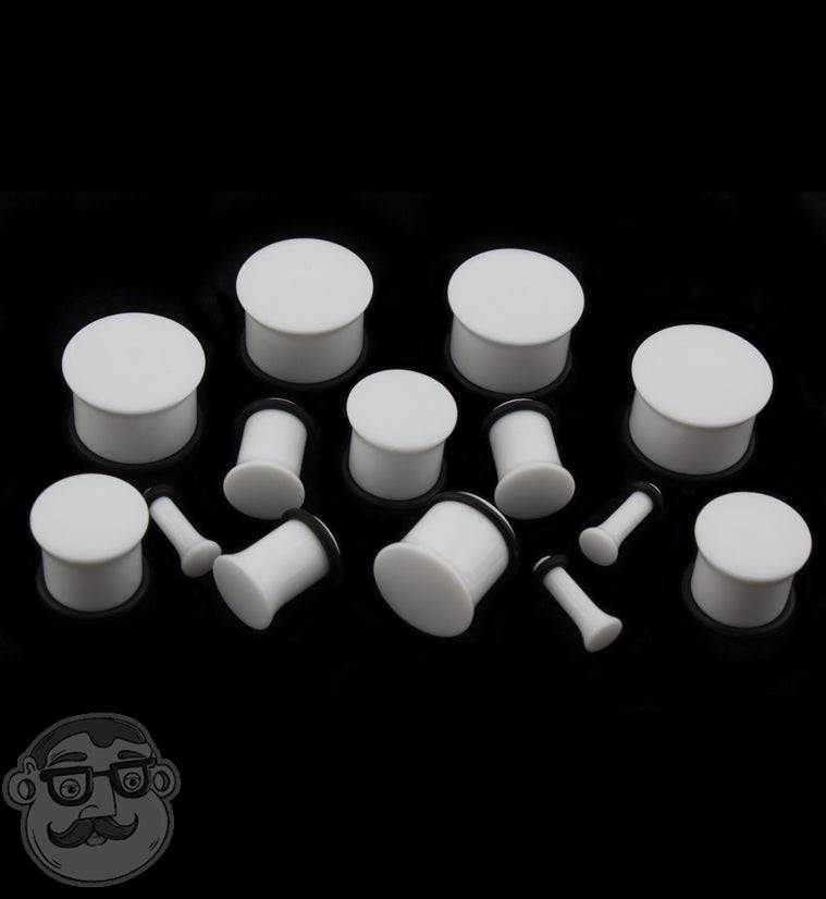 White Single Flare Plugs