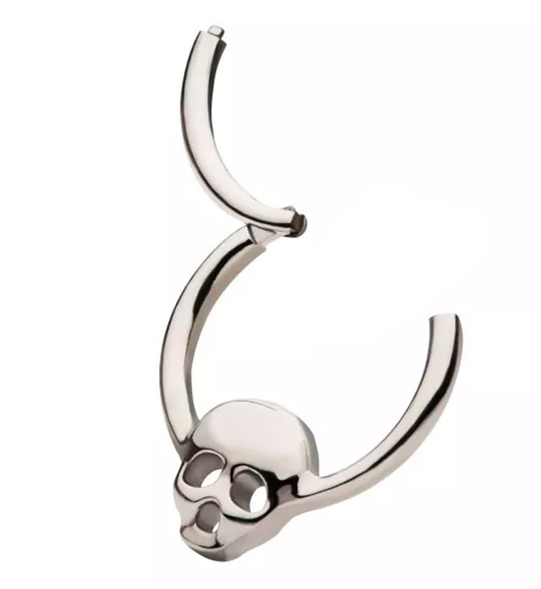 Skull Front Titanium Hinged Segment Ring