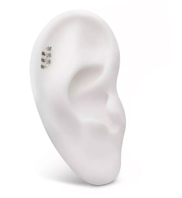 Slant Clear CZ Titanium Internally Threaded Labret