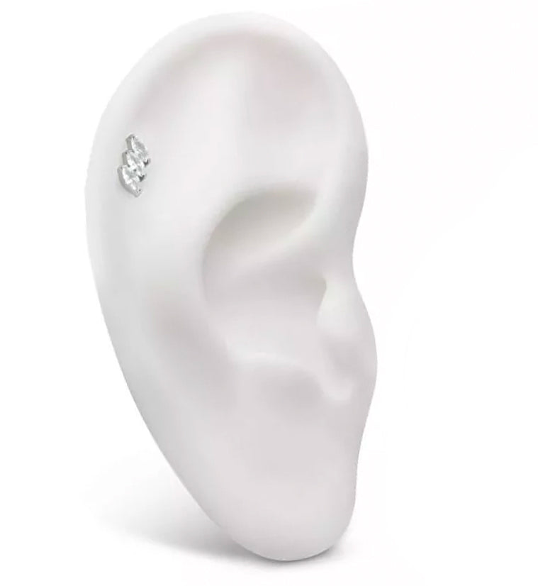 Slant CZ Threadless Titanium Top