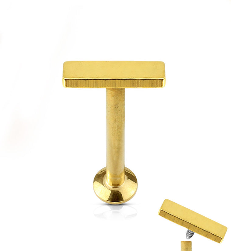 16G PVD Black Small Bar Internally Threaded Flat Back Steel Post