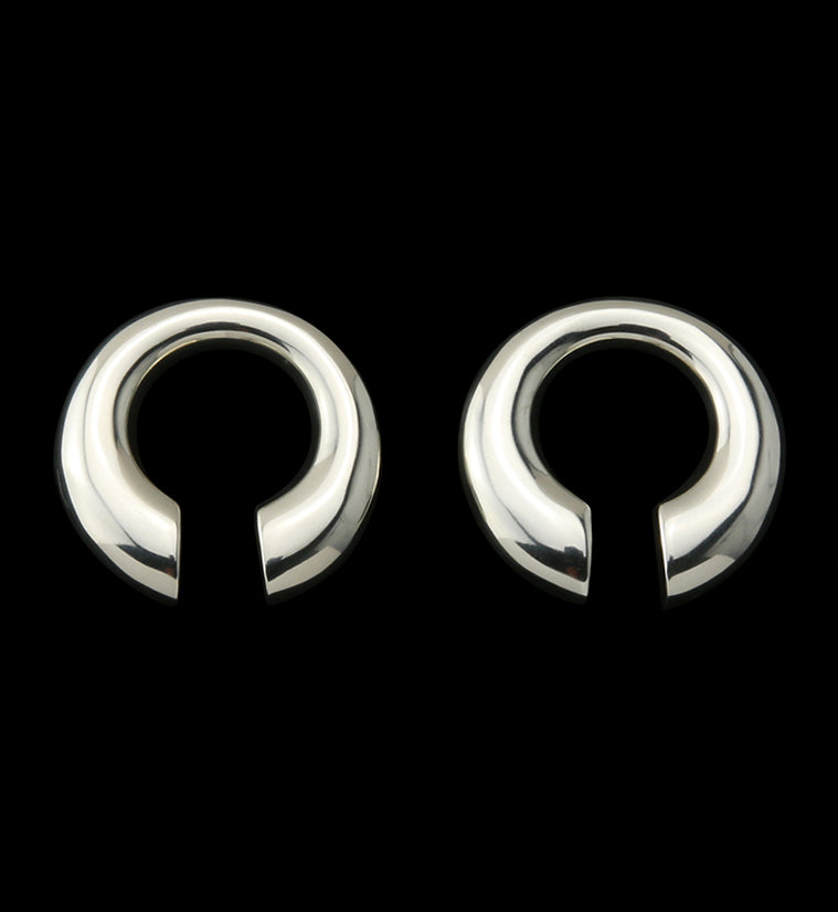 Small Keyhole White Brass Ear Weights