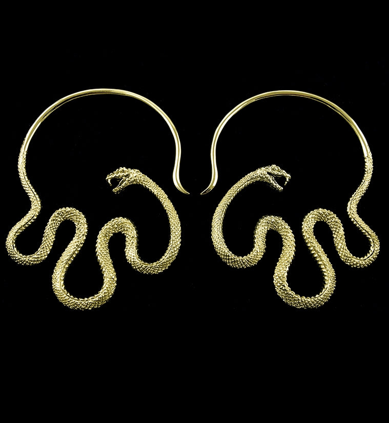 Sidewinder Snake Brass Ear Weights