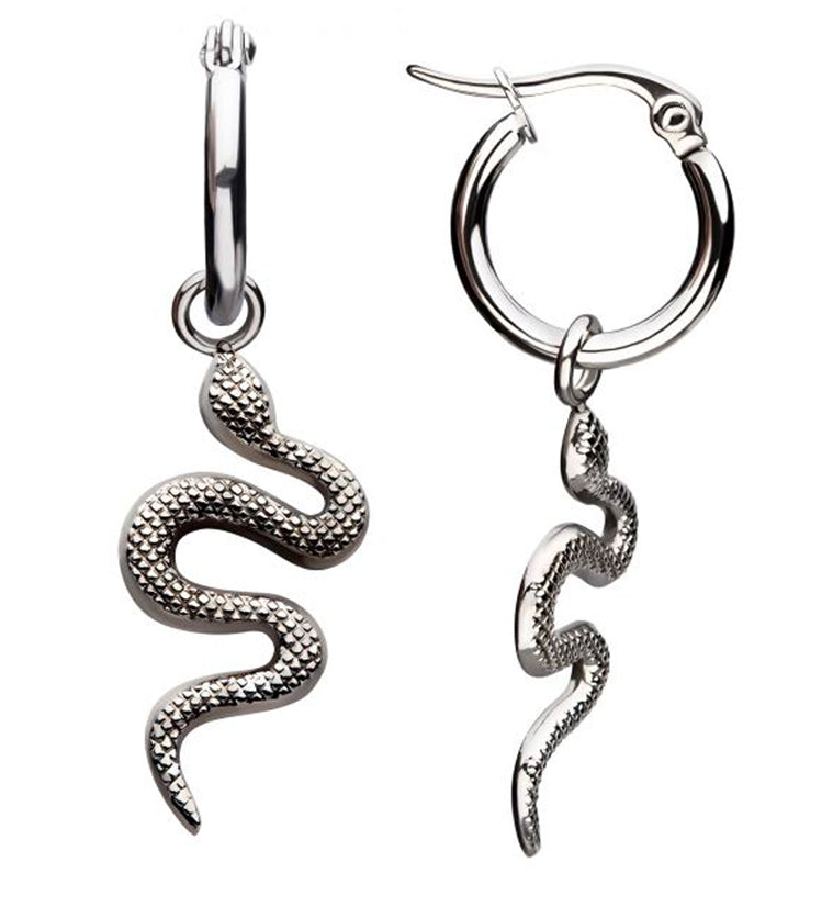 Snake Stainless Steel Hoop Earrings