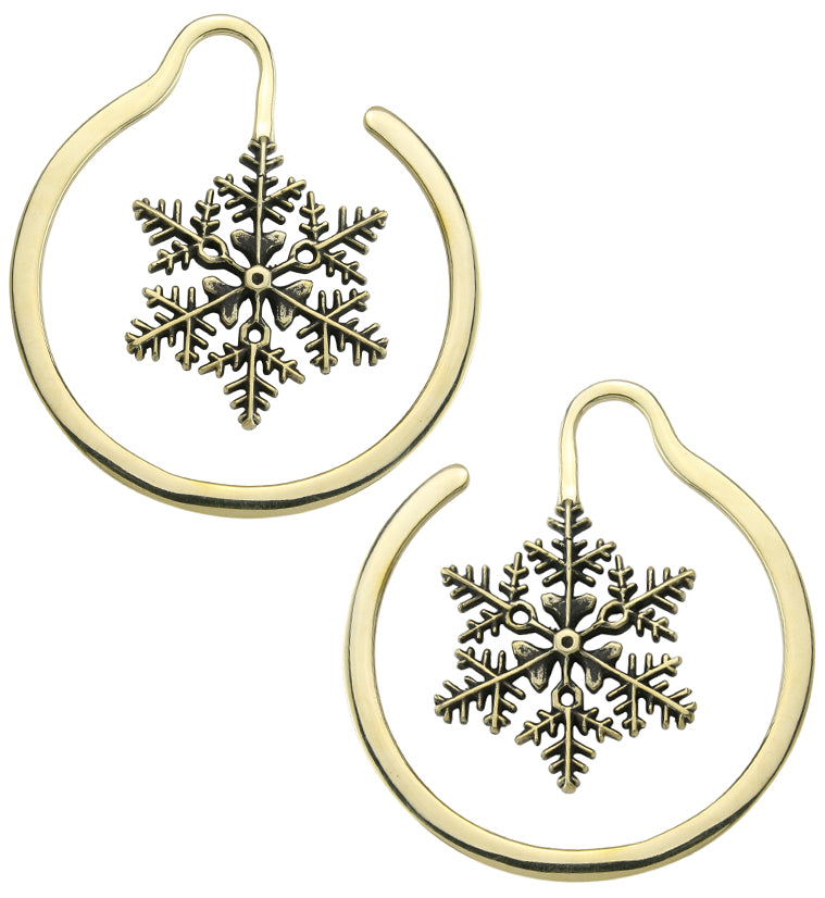 Snowflake Brass Ear Weights