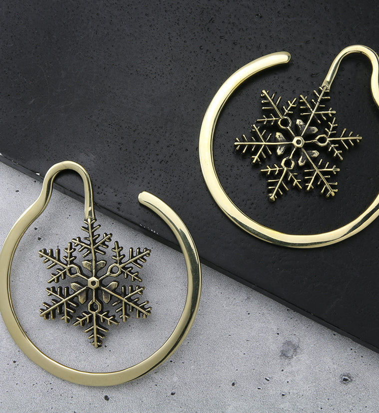 Snowflake Brass Ear Weights