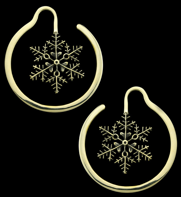 Snowflake Brass Ear Weights
