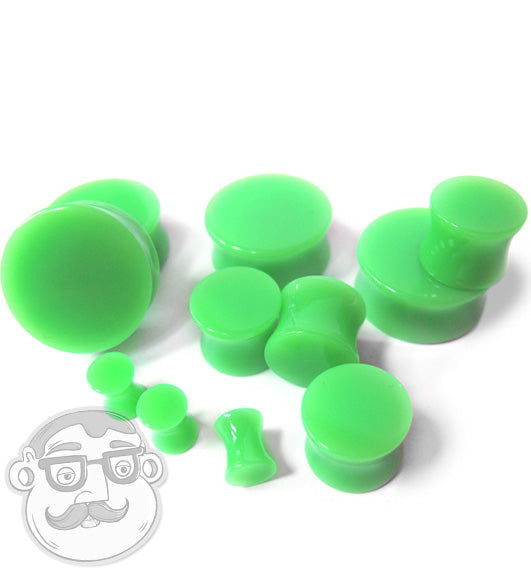 Green Double Flare Solid Plugs