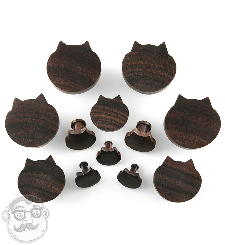 Cat Face Sono Wood Plugs