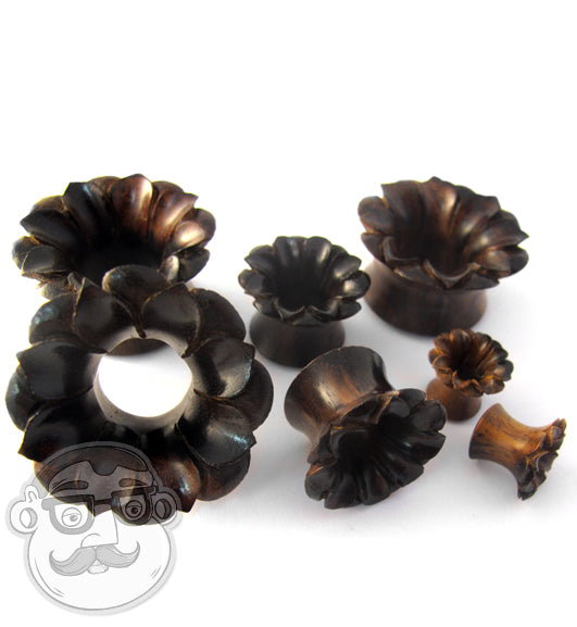 Lotus Flower Sono Wood Tunnel Plugs