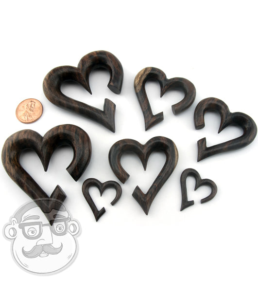 Sono Wood Heart Hanger Plugs