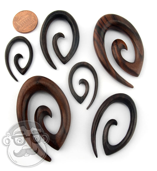 Areng Wood Oval Spirals