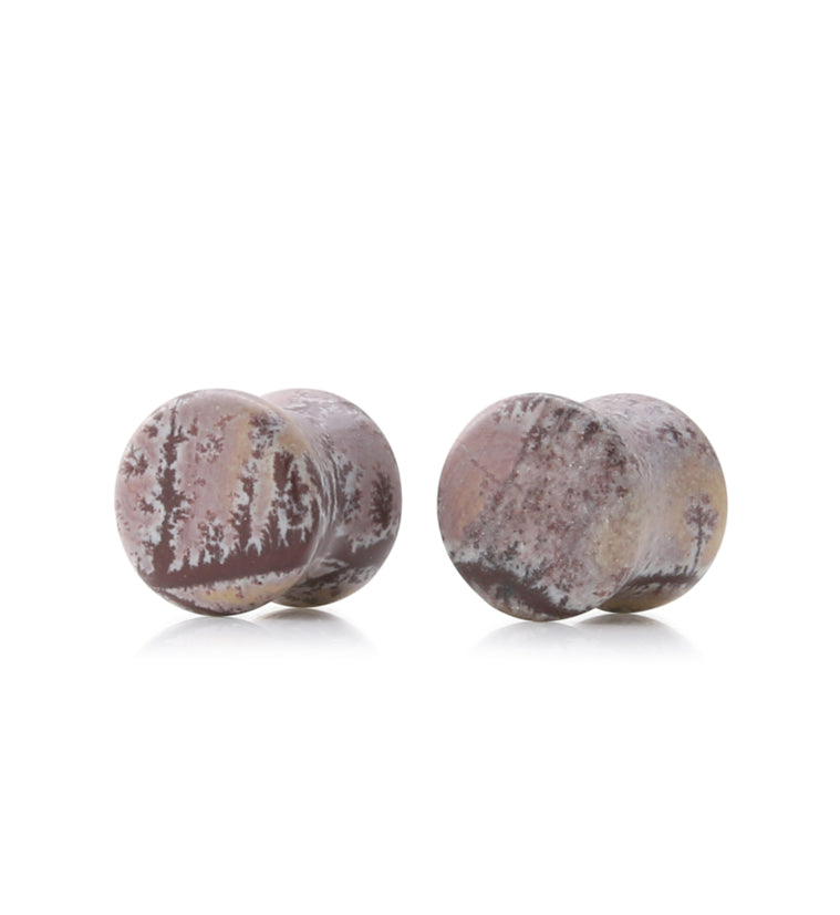 Sonoran Dendritic Rhyolite Stone Plugs 00G (10mm) Version 1