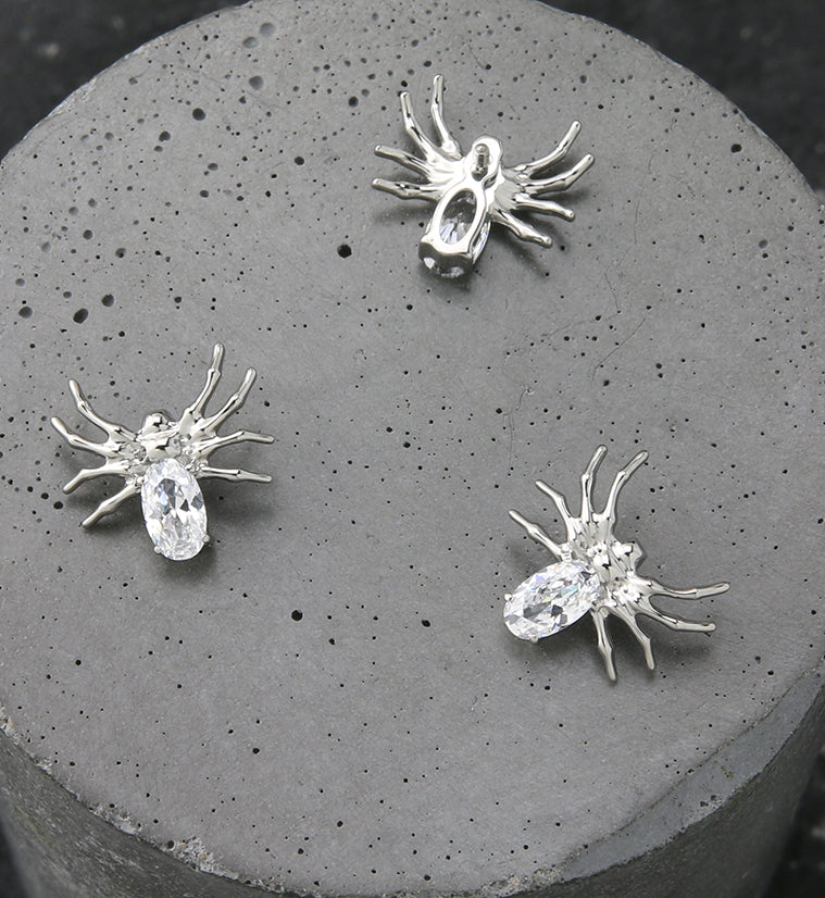Spider Clear CZ Internally Threaded Titanium Top