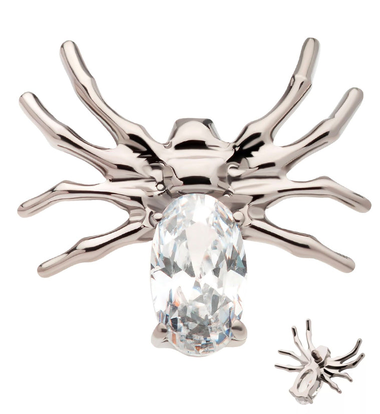 Spider Clear CZ Internally Threaded Titanium Top