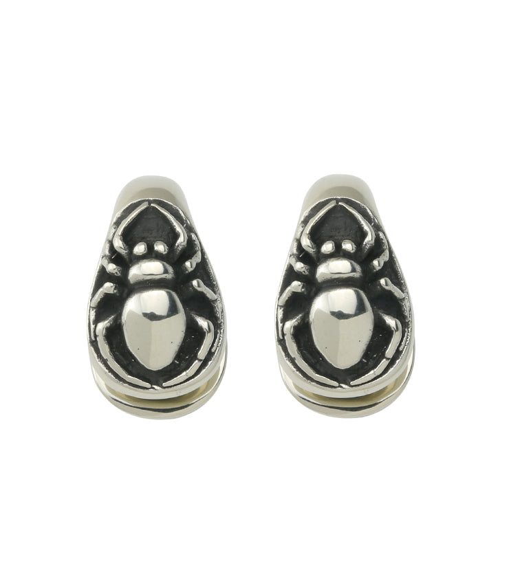Spider Keyhole White Brass Ear Weights