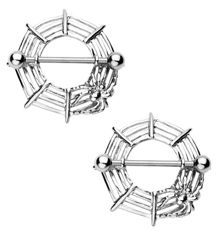 Spiderweb Nipple Rings