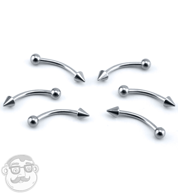 16G Spike & Ball Stainless Steel Curved Barbell