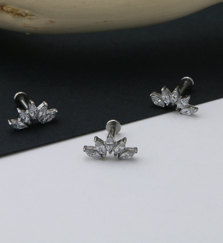 Spiked CZ Labret Post