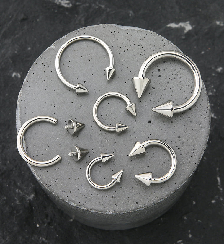 Spike Internally Threaded Titanium Circular Barbell