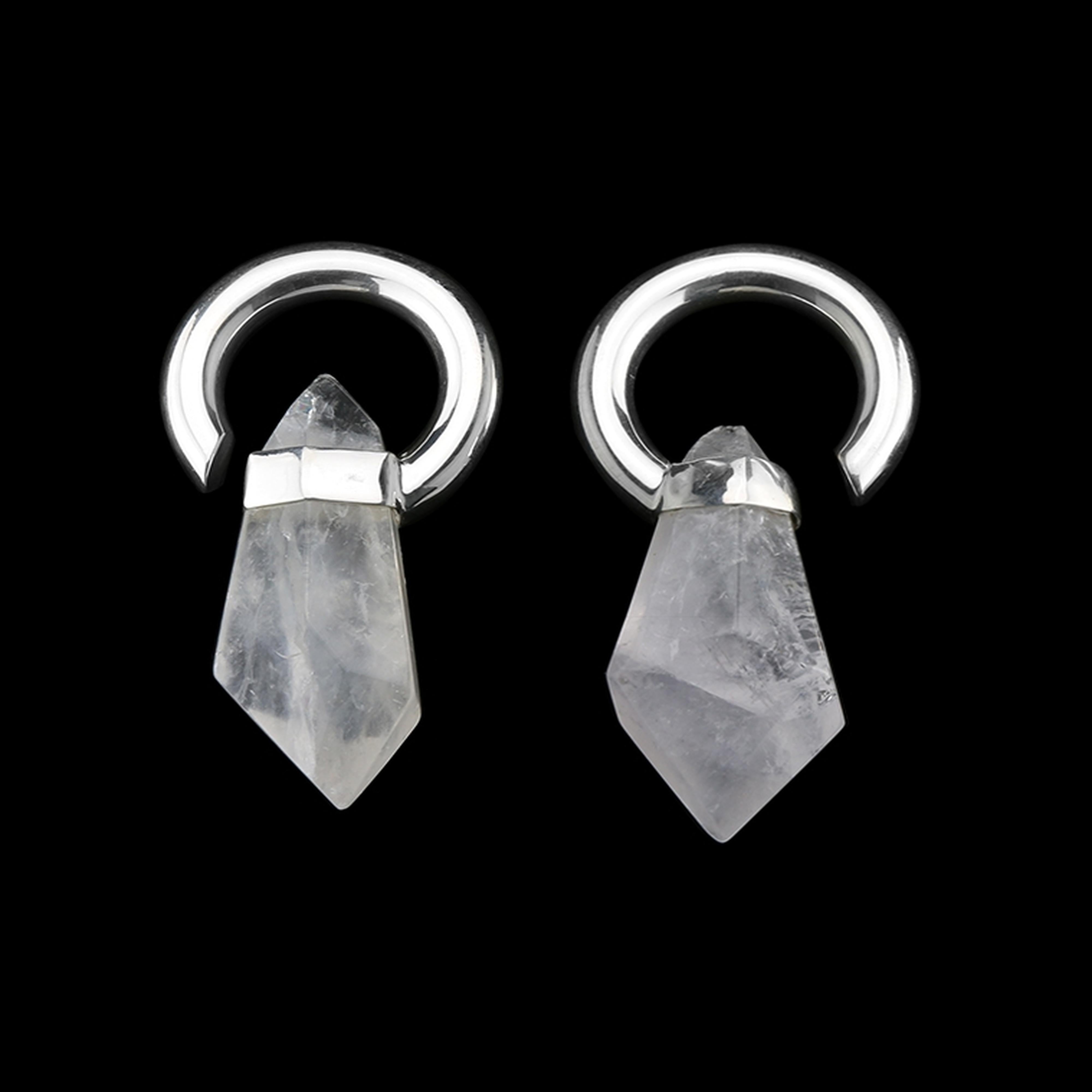 Spire Crystal White Brass Ear Weights