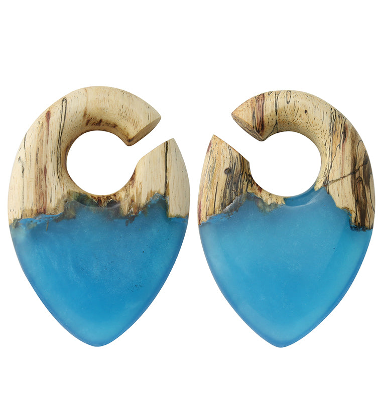 Ocean Resin Splash Tamarind Wood Ear Weights