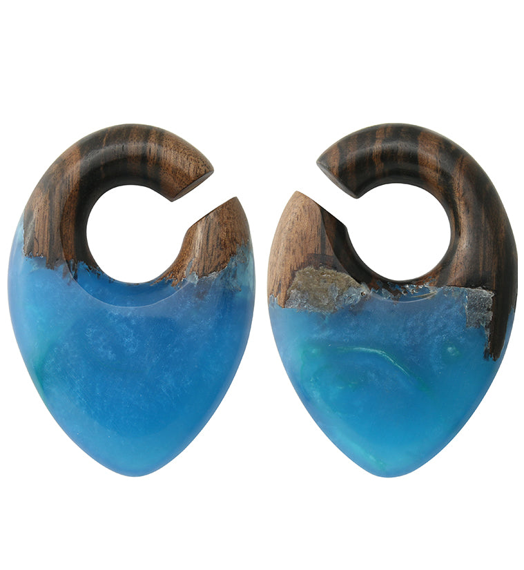 Ocean Resin Splash Areng Wood Ear Weights