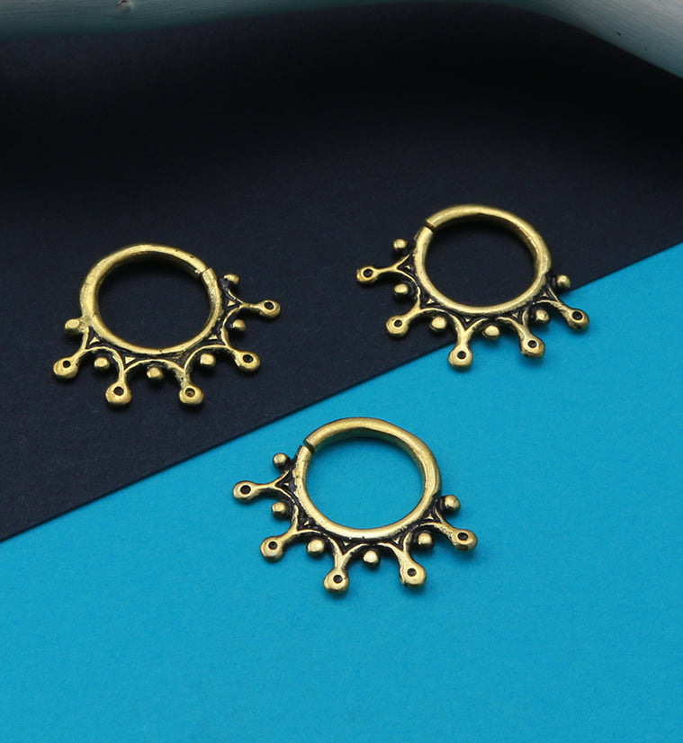 Splat Brass Hoop Ring