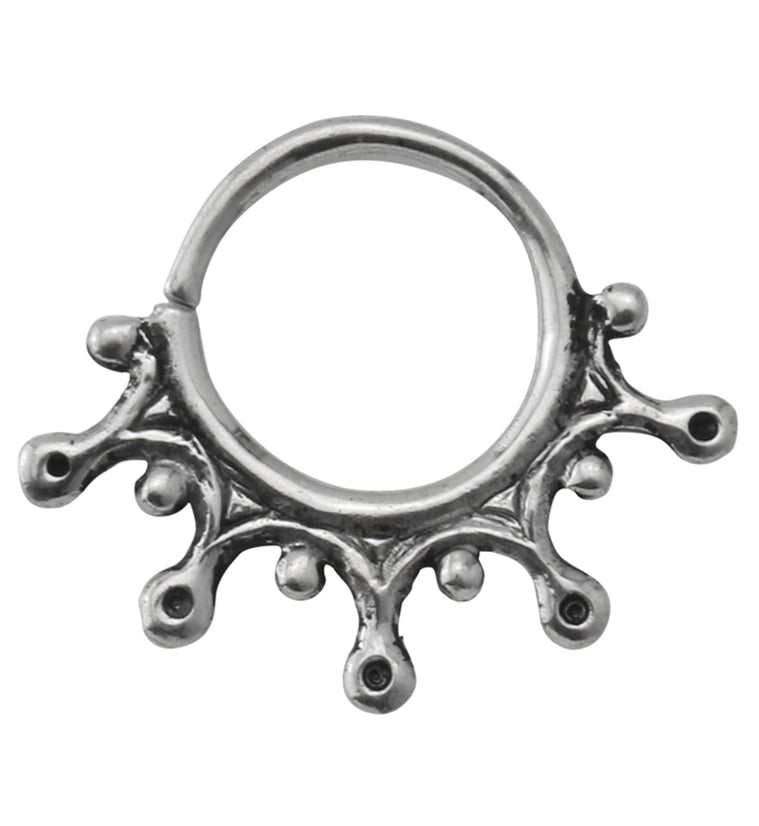 Splat White Brass Hoop Ring