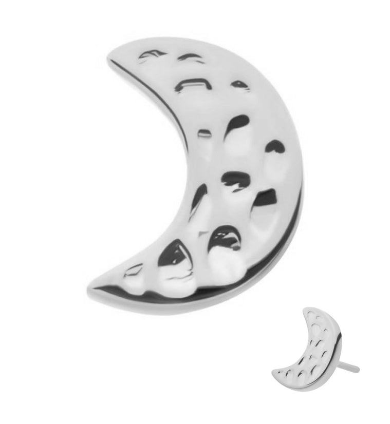 Stamped Half Moon Threadless Titanium Top