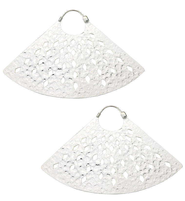 Stamped Vane White Brass Ear Weights / Hangers