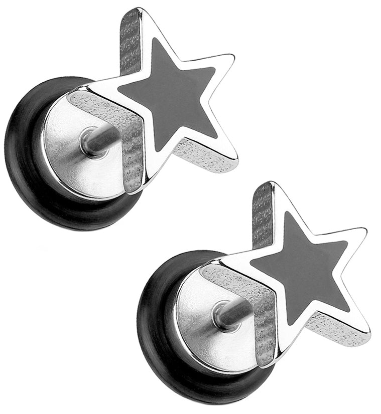 16G Black Star Fake Plugs / Gauges